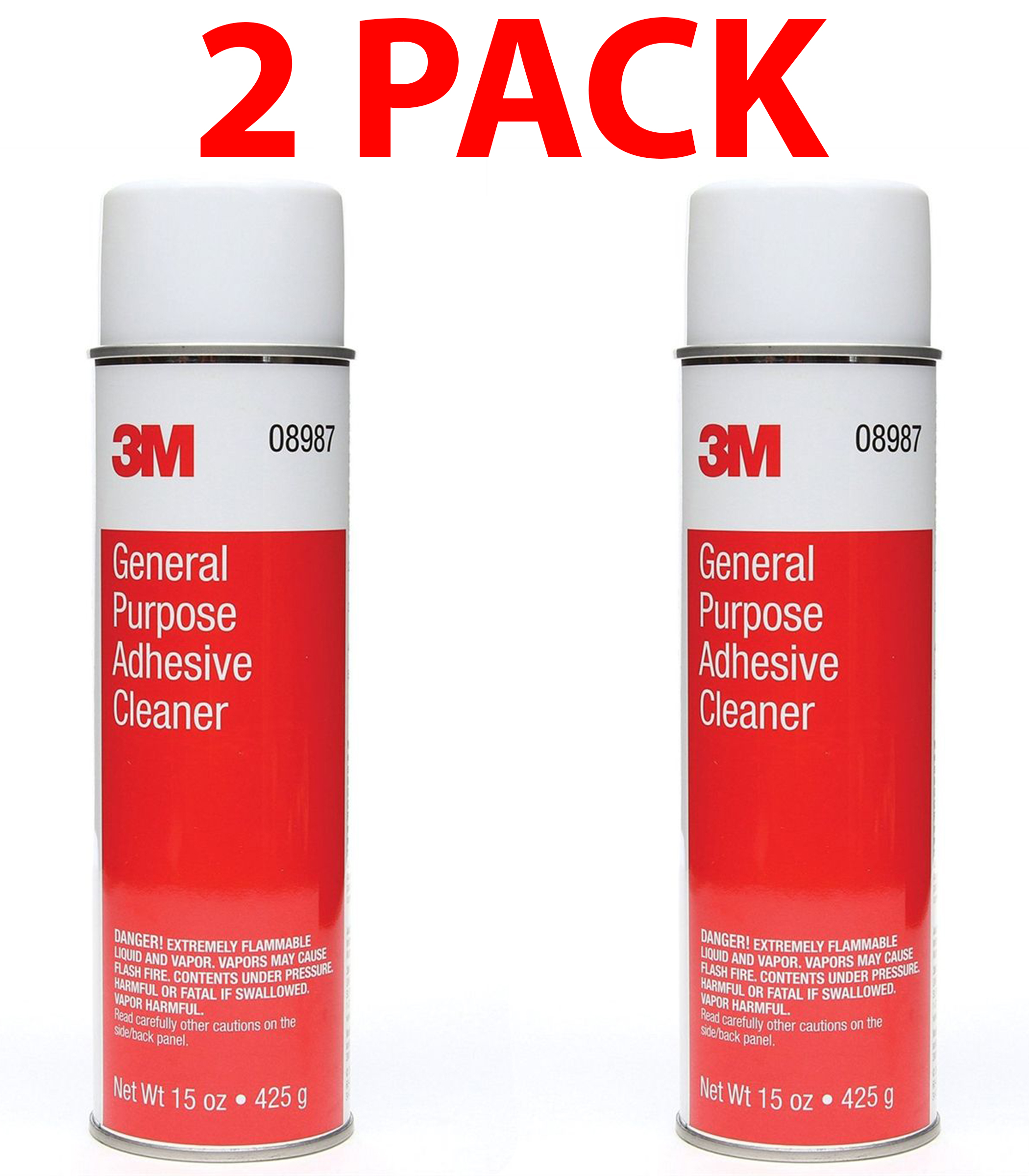 2 Pack 3M 08987 15 oz. General Purpose Adhesive Cleaner New Free