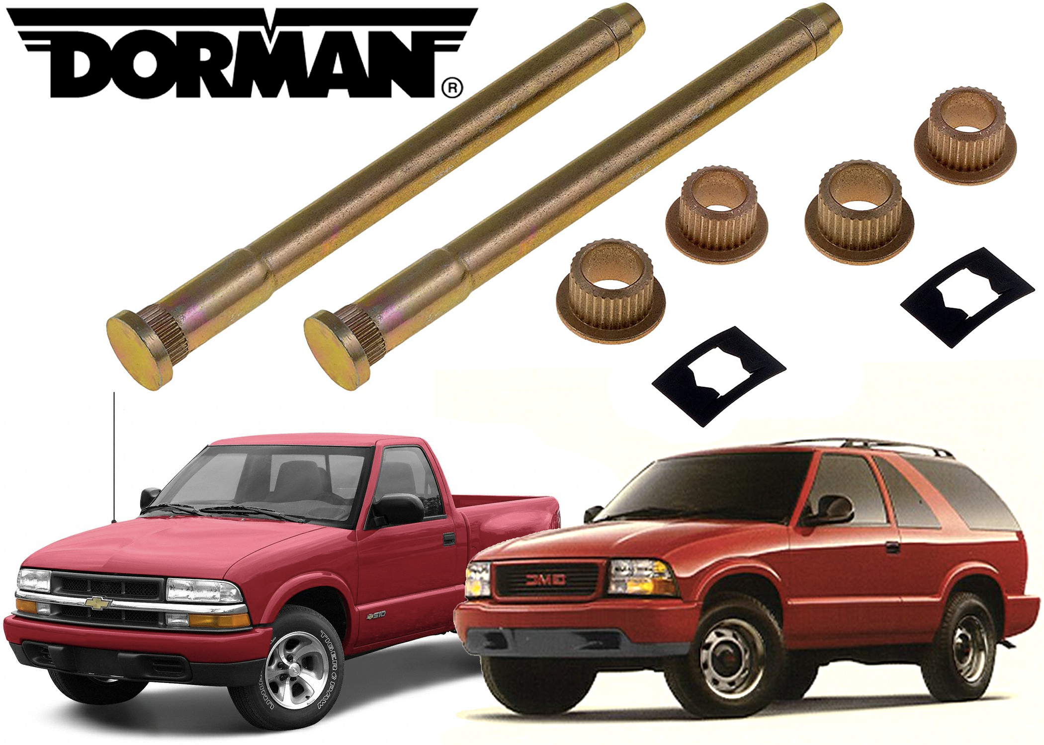 Pair Dorman 38419 Door Hinge Pin & Bushing Kit For S10 Sonoma Jimmy